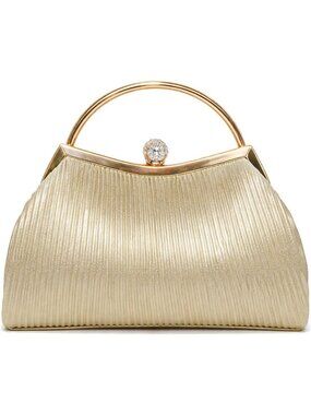 Women's Gold Sparkly Clutch Purse Small Prom Wedding Evening Party Chain Bag